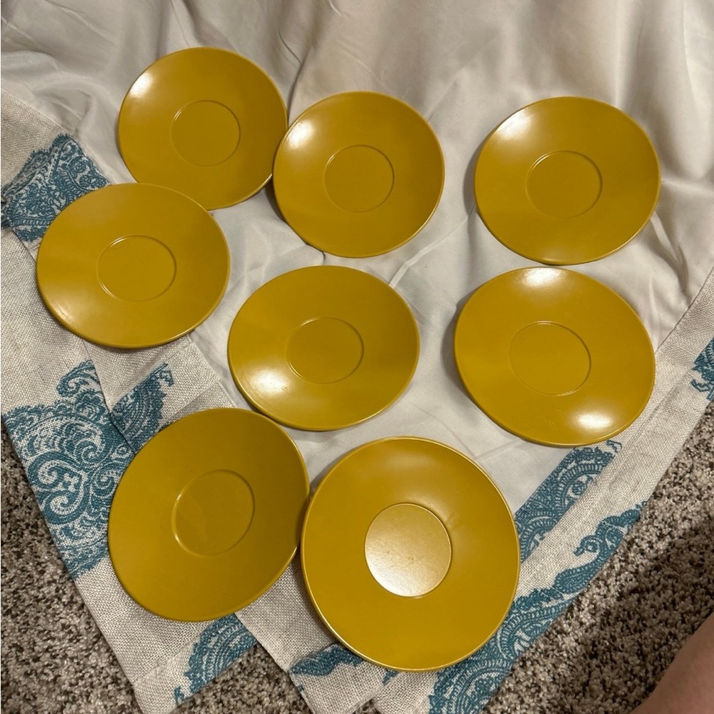 melamine 8 piece saucer set used 1 set 8 saucers